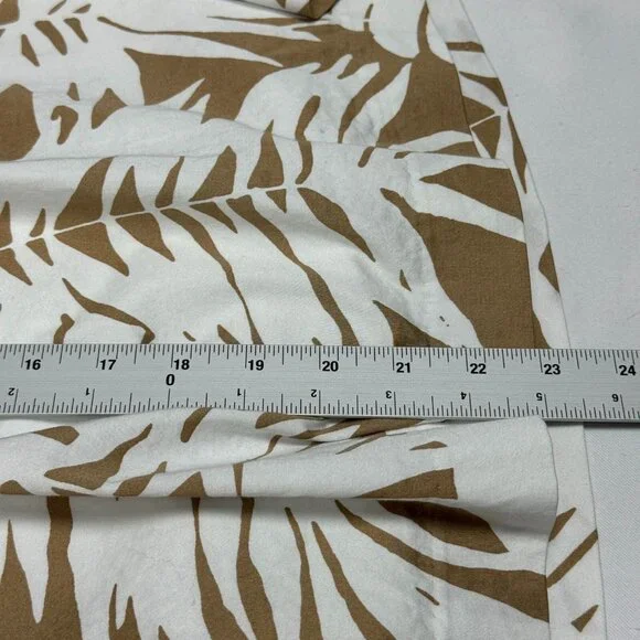 Talbots A-Line Skirt Tan Tropical Palm Leaf Print Size 12P - Picture 7 of 8